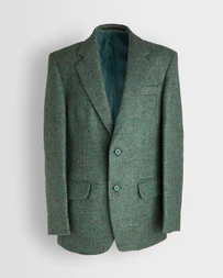 Prep Unisex Green Tweed Jacket