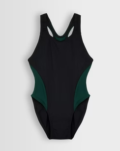 Girls Black/Green Swimsuit