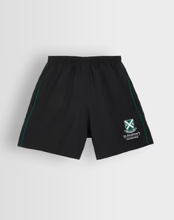 Boys Black/Green Lightweight PE Shorts